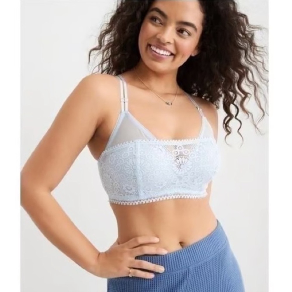 Lace Bralette in Light Blue